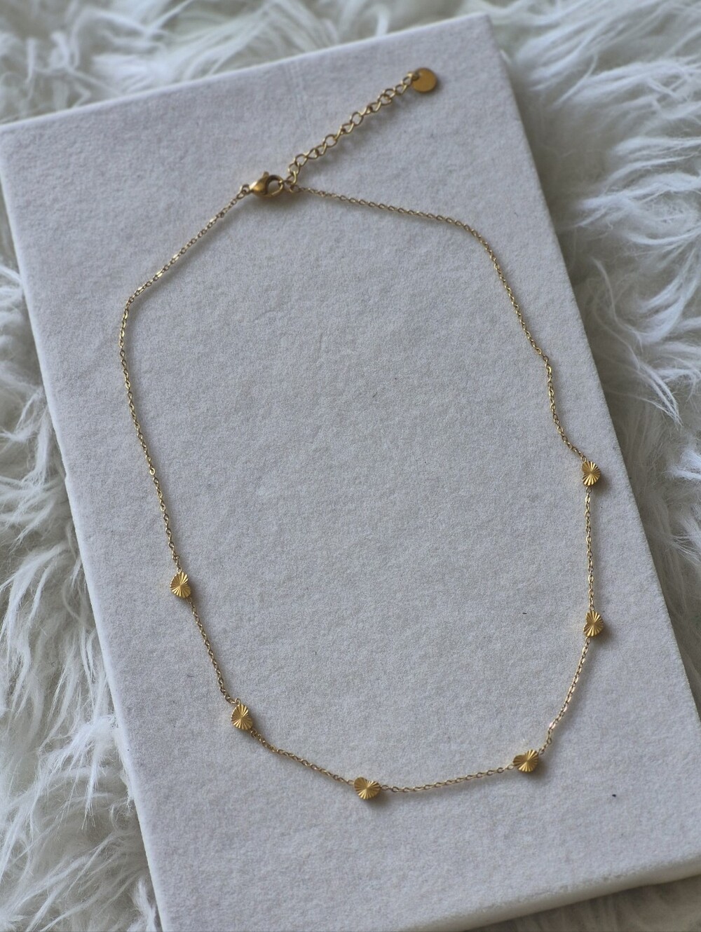 Dainty Gold Heart Choker Necklace